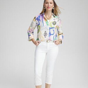 Chicos | No Stain Girlfriend White Capris Pants
